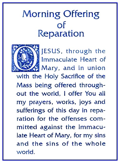 Morning Prayer of Reparation