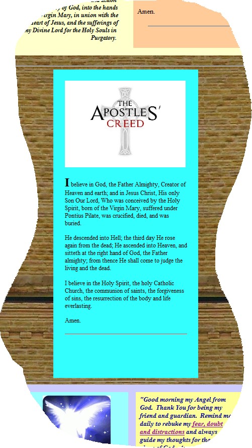 Apostles Creed prayer - SimplicityHumilityTrust.org