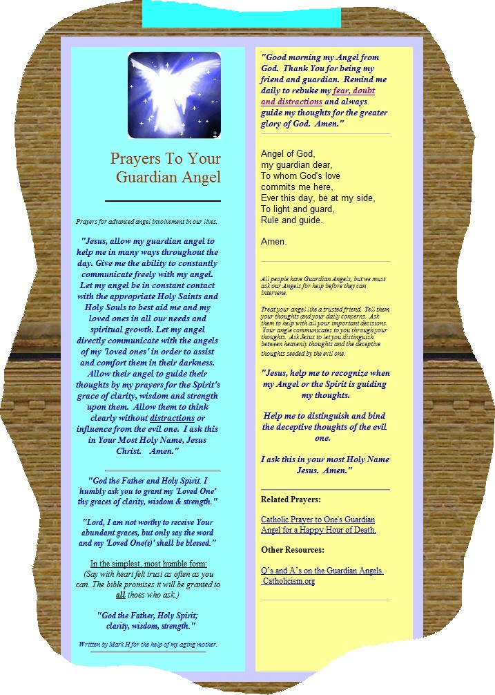 Guardian Angel prayer - SimplicityHumilityTrust.org