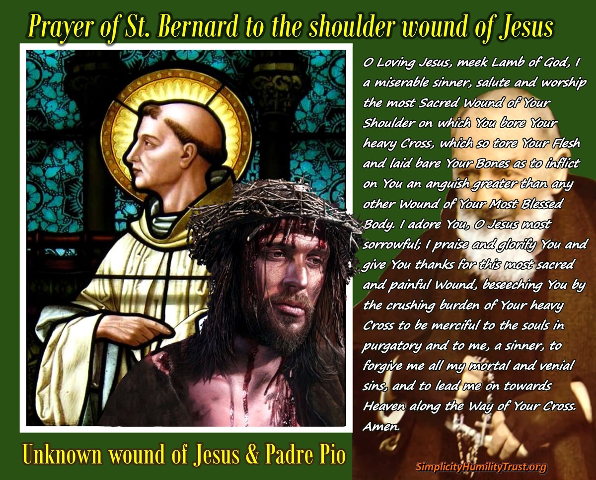 Saint Bernard Prayer of the Shoulder Wound of Jesus